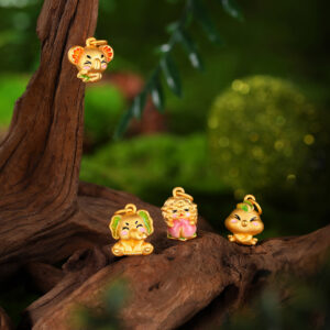 3D硬金小羊桃鎏彩吊墜：圖片 2