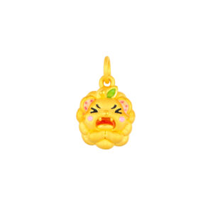 3D硬金獅小蘋鎏彩吊墜：圖片 1