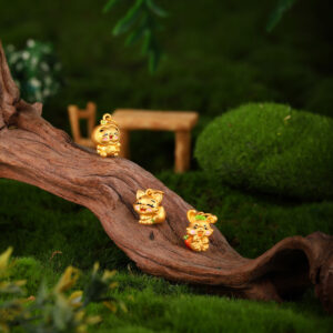 3D硬金胡兔兔鎏彩吊墜：圖片 2