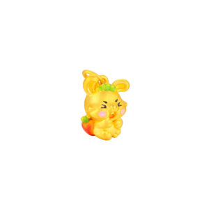 3D硬金胡兔兔鎏彩吊墜：圖片 3