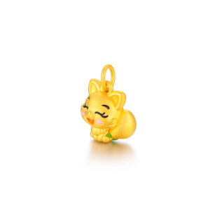 3D硬金桃氣狐鎏彩吊墜：圖片 3